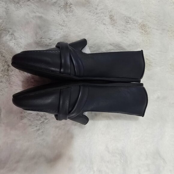 Easy Street Women's Betty Square Toe Flats Size 6 WW Extra Wide NEW Navy Office - Picture 9 of 9